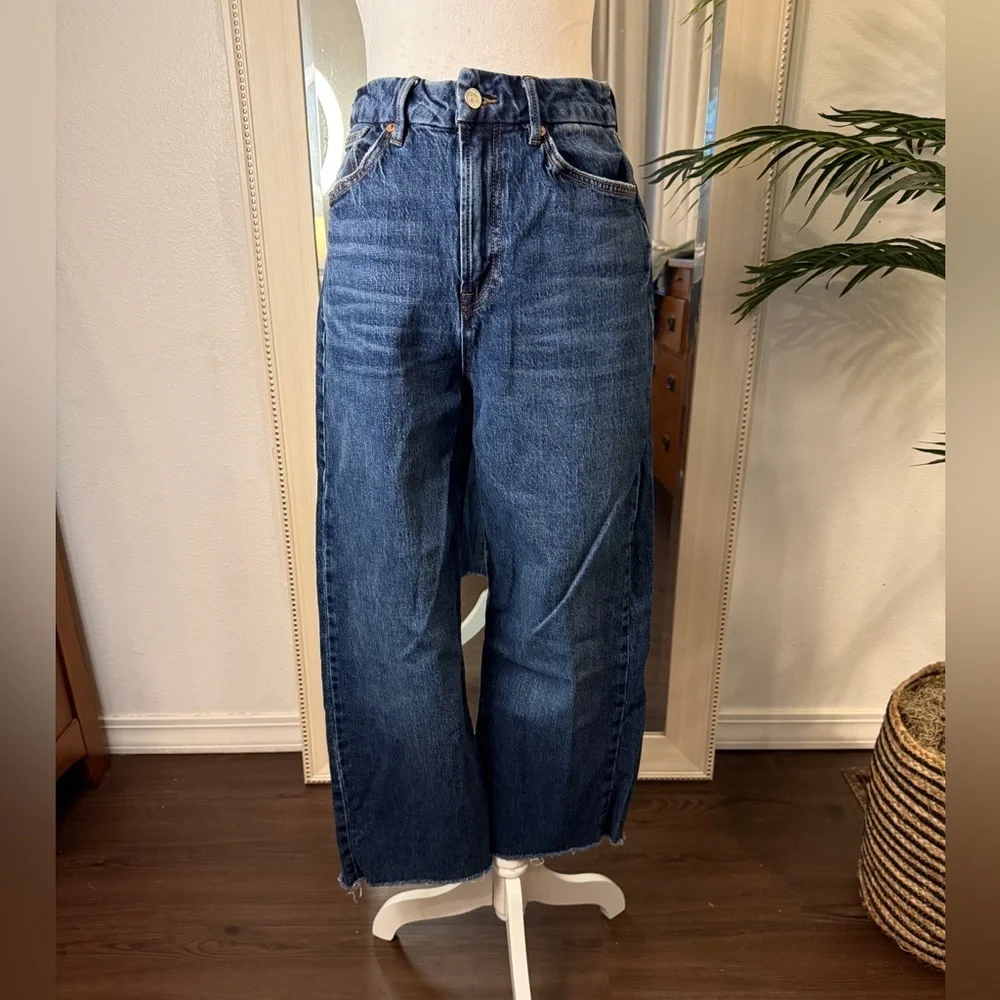 Forever 21 Dark Blue Denim Wide Leg Jeans